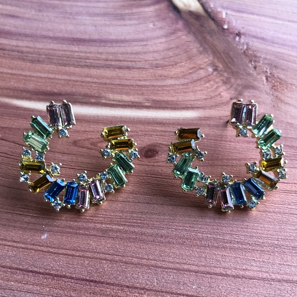 Colorful Crystal Drop Earrings! - Picture 3 of 5